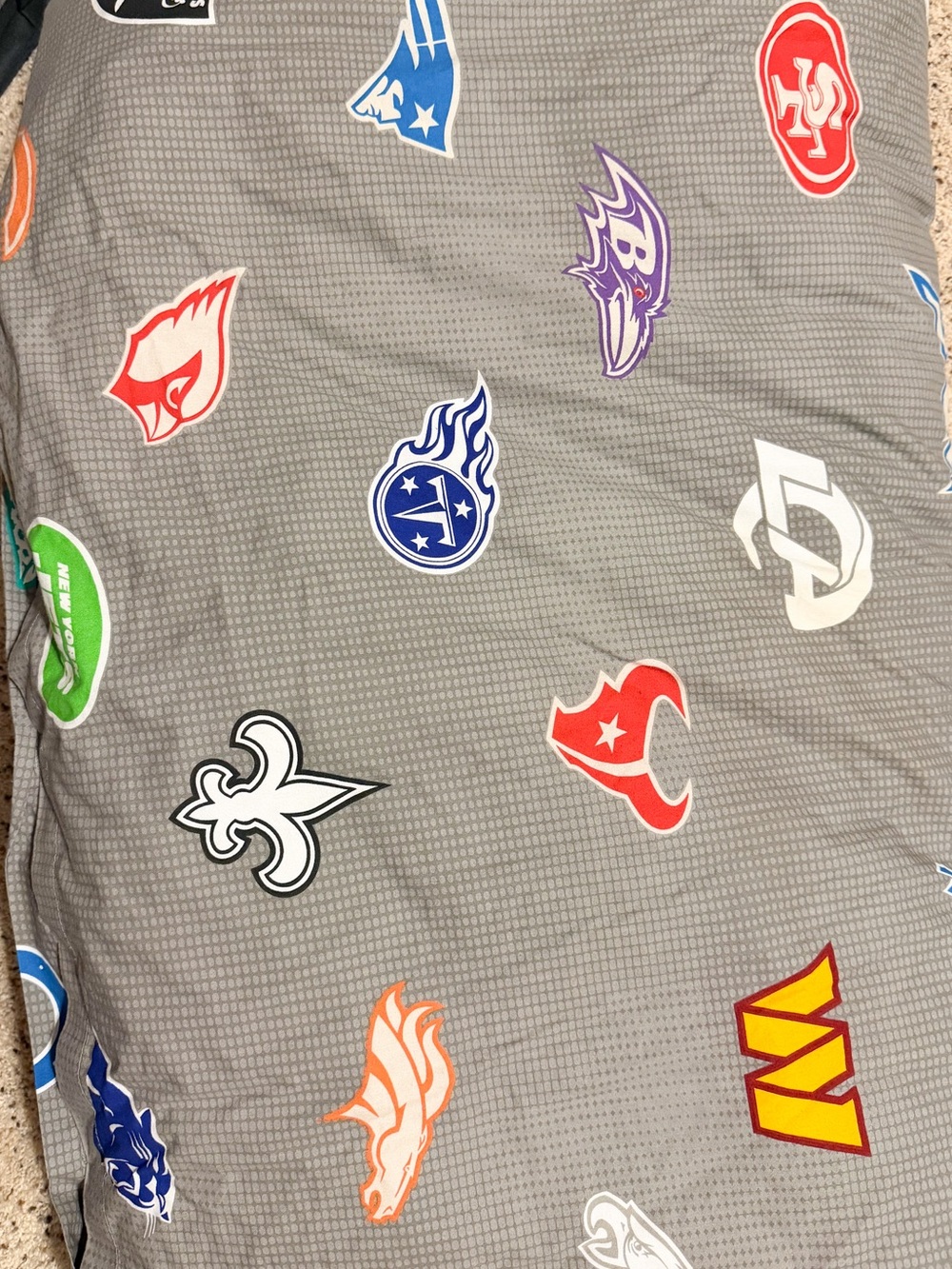Pottery Barn Kids - NFL Twin Duvet- Gray Like New 100% cotton
